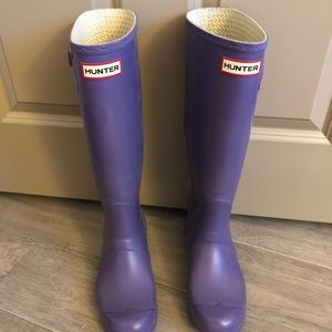 Hunter rain boots purple